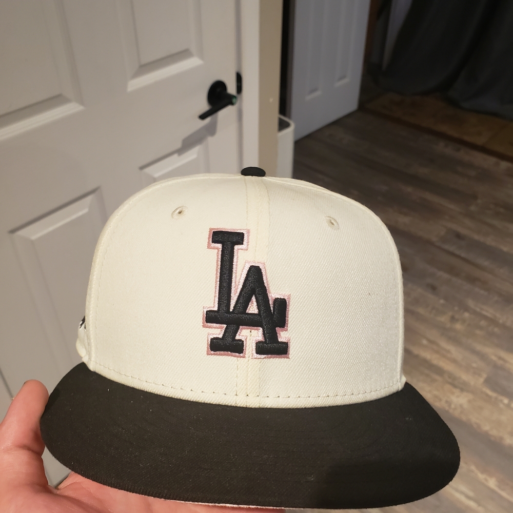 Kids LA Logo Cap - Cream and Black